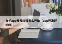 自学app开发应该怎么开始（app开发好学吗）