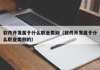 软件开发属于什么职业类别（软件开发属于什么职业类别的）