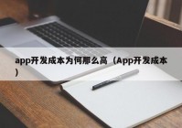 app开发成本为何那么高（App开发成本）