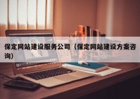 保定网站建设服务公司（保定网站建设方案咨询）