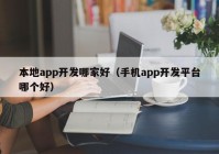 本地app开发哪家好（手机app开发平台哪个好）