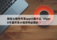 微信小程序开发appid是什么（AppID不是开发小程序所必需的 ）