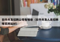 软件开发招聘公司有哪些（软件开发人员招聘哪家网站好）