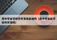 初中毕业学软件开发有前途吗（高中毕业能学软件开发吗）