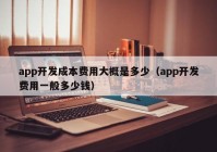 app开发成本费用大概是多少（app开发费用一般多少钱）