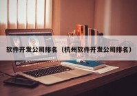 软件开发公司排名（杭州软件开发公司排名）