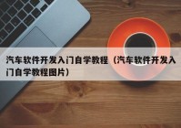 汽车软件开发入门自学教程（汽车软件开发入门自学教程图片）