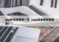 app开发预算表一览（app资金需求预算表）